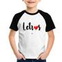 Imagem de Camiseta Raglan Infantil Letras por amor - Foca na Moda