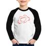 Imagem de Camiseta Raglan Infantil Love Hand Manga Longa - Foca na Moda