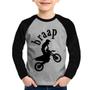 Imagem de Camiseta Raglan Infantil Motocross Braap Manga Longa - Foca na Moda