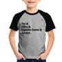 Imagem de Camiseta Raglan Infantil Pai, Filho, Espírito Santo, Amém - Foca na Moda
