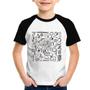 Imagem de Camiseta Raglan Infantil Pizza Elementos - Foca na Moda