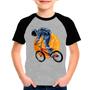 Imagem de Camiseta Raglan Infantil Preto Cinza Bike Bicicleta 02