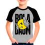 Imagem de Camiseta Raglan Infantil Preto Cinza Boladaum Frases Humor