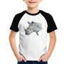 Imagem de Camiseta Raglan Infantil Rinoceronte - Foca na Moda