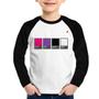 Imagem de Camiseta Raglan Infantil Rock Color Guide Manga Longa - Foca na Moda