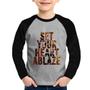 Imagem de Camiseta Raglan Infantil Set your heart ablaze Manga Longa - Foca na Moda