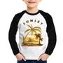 Imagem de Camiseta Raglan Infantil Sunset Beach Manga Longa - Foca na Moda