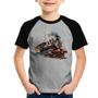 Imagem de Camiseta Raglan Infantil Trem Watercolor - Foca na Moda