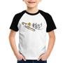 Imagem de Camiseta Raglan Infantil Trombone Notas Musicais - Foca na Moda