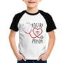 Imagem de Camiseta Raglan Infantil You're My Person Coração - Foca na Moda