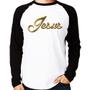 Imagem de Camiseta Raglan Jesus  Manga Longa - Foca na Moda