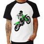 Imagem de Camiseta Raglan Motocross Jump Verde - Foca na Moda