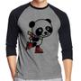 Imagem de Camiseta Raglan Panda de Patins Manga 3/4 - Foca na Moda