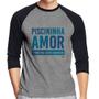 Imagem de Camiseta Raglan Piscininha amor, ótimo pra gente namorar Manga 3/4 - Foca na Moda