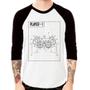 Imagem de Camiseta Raglan Player 1 Controle Joystick Manga 3/4 - Foca na Moda