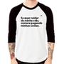 Imagem de Camiseta Raglan Se quer cuidar da minha vida comece pagando minhas contas Manga 3/4 - Foca na Moda