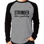 Imagem de Camiseta Raglan Stronger than yesterday Manga Longa - Foca na Moda