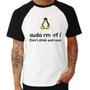 Imagem de Camiseta Raglan sudo rm -rf / (Don't drink and root) - Foca na Moda