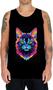 Imagem de Camiseta Regata de Gatinho Colorido Neon Vetor 3