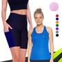 Imagem de Camiseta REGATA DRY FIT Tecido Furadinho + SHORT LEG Legging COM BOLSOS Conjunto Fitness 634