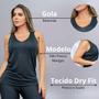 Imagem de Camiseta Regata Feminina Fitness de Academia em Dry Fit Seca Rápido 