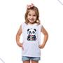 Imagem de Camiseta Regata Infantil Panda Pandinha Fofo Animal Estimação Safari Zoológico Zoo