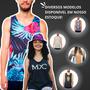 Imagem de Camiseta Regata Masculina Estampada Praia Piscina Academia Poliéster Algodão MXC BRASIL