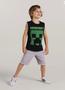 Imagem de Camiseta regata minecraft infantil menino brabdili