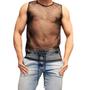 Imagem de Camiseta Regata Preta Transparente Masculina Telinha Slim