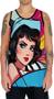 Imagem de Camiseta Regata Tshirt Pin Up Mu.lher Morena Pop Art Moda 6