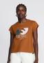 Imagem de Camiseta Reta Decote Redondo MARROM Estampada DZARM/TAM: M