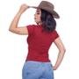 Imagem de Camiseta Rodeio Feminina Country Baby Look Bordô