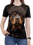 Imagem de Camiseta Rottweiler Cachorro PLUS SIZE Pet Feminina Blusa