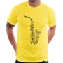 Imagem de Camiseta Saxofone Notas Musicais - Foca na Moda