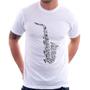 Imagem de Camiseta Saxofone Notas Musicais - Foca na Moda