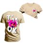 Imagem de Camiseta T-Shirt Algodão Premium Estampada IM Ok Frente Costas