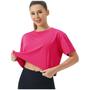 Imagem de Camiseta T-shirt Blusinha CROPPED LISO Fitness Camiseta Feminina Corrida Academia 872