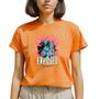 Imagem de Camiseta T-shirt Feminina Algodão Premium Flor Fogo Blusinha Plus Size