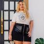 Imagem de Camiseta T-shirt Feminina De Algodão Plus Size Moda Católica Estampa Sagrado Coração De Jesus