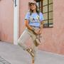 Camiseta T-Shirt Feminina Estonada Azul Risk Of Falling In Love - Amocianitas Imagem de Camiseta T-Shirt Feminina Estonada Azul Risk Of Falling In Love