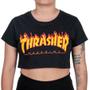 Imagem de Camiseta Thrasher Magazine Flame Logo Cropped Preto