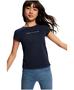 Imagem de Camiseta Tommy Hilfiger para meninas de manga curta 3T de algodão marinho