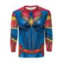 Imagem de Camiseta Traje Capitã Marvel Manga Longa Envio Hoje