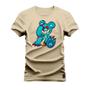 Imagem de Camiseta Urso Assustador Plus Size Forma Grande 30.1 Penteada Estampada Varias Cores