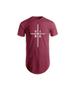 Imagem de Camisetas Longline Swag Oversize Camisas Masculinas Estampada Básica Algodão Blusa Cruz Gospel Evangélica Cristão Presente