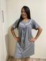Imagem de camisola aberta lisa com botões detalhe de flores - Plus Size - Ref.036
