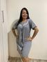 Imagem de camisola aberta lisa com botões detalhe de flores - Plus Size - Ref.036