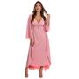Imagem de Camisola Amamentação Gestante Longa com Robe Luxo Pijama Maternidade Moda de Baixo - ES216-219