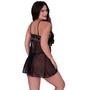 Imagem de Camisola com Calcinha sem Bojo Tule Transparente Bicolor- OLÍVIA