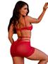 Imagem de Camisola Curta em Tule e Renda Transparente com Bojo